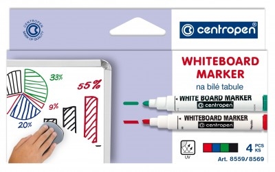 Marker whiteboard Centropen 4/set-8559/4