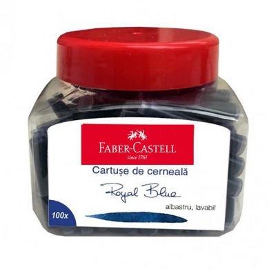Rezerva cerneala 100/set albastra Faber-Castell